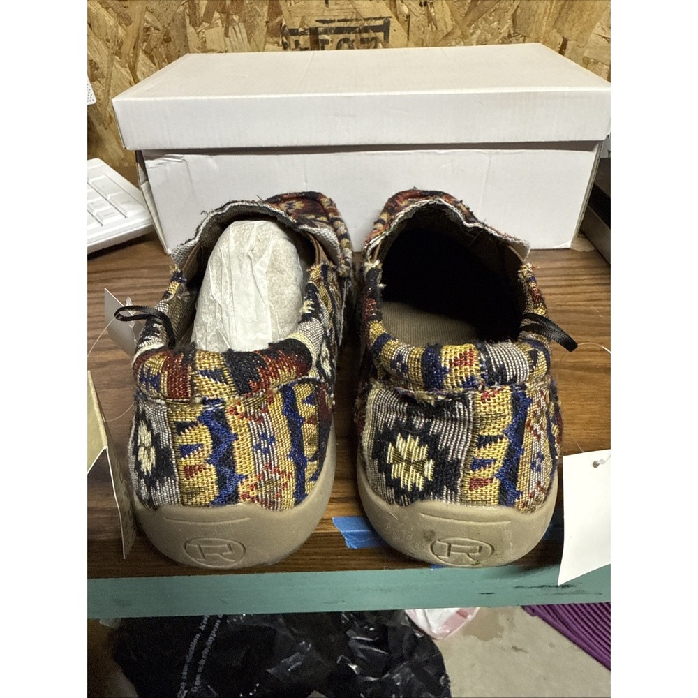 Roper Jackie Blue Women's 7 Aztec Southwestern Print Slip On Driving Moc NIB - Picture 4 of 9